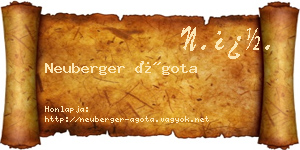 Neuberger Ágota névjegykártya